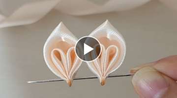 Amazing Ribbon Flower Work - Hand Embroidery Amazing Trick - Sewing Hacks - Easy Flower Making