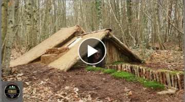 SURVIVAL EARTH LODGE HOUSE - Bushcraft a pit warm house The best of all natural Shelters!!