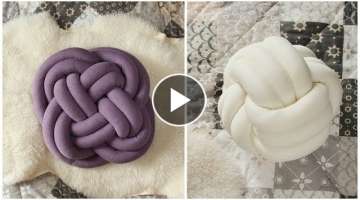 Knot pillow DIY. How to make pillow tube and two knot styles. Step-by-step tutorial.