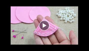 Very Easy Flower Craft Idea with Fabric - Hand Embroidery Designs - Amazing Trick - Sewing Hack -...