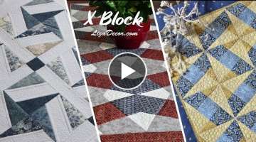 X Block patterns & Quilt Editor #lizadecor PlayList 3x Videos patchwork tutorial
