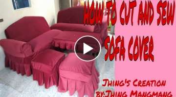 How to Cut and Sew Sofa Cover(Easy Tutorial)