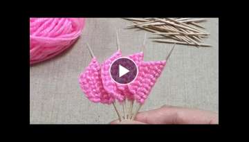It's so Beautiful !! Amazing flower making trick with toothpick and yarn - Flower decor idea