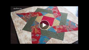 Patchwork tablecloth sewn according to the Squares Star template - Block 16,5