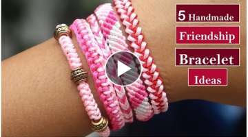 5 Handmade Friendship Bracelets Ideas| How To Make Thread Bracelet At Home |DIY Jewelry|Creation&...