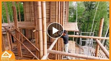 Full Video: 200 days Building Warm Survival Shelter, Bamboo House | build a villa out of bamboo