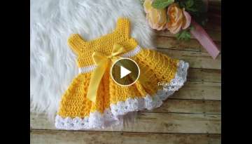 Crochet Baby Dress Tutorial, 0-3 Months Crochet Baby Dress, How to Crochet, Free Crochet Pattern