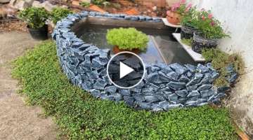 Cement craft ideas - Turn an ugly garden corner into a beautiful fish tank - swan bath