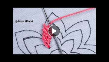 hand embroidery lazy daisy bullion stitch variation amazing flower design needle work