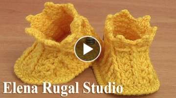 How to Crochet Baby Booties Tutorial 44 Part 2 of 2 Como hacer crochet zapatitos para baby