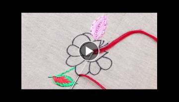 creative but easy hand embroidery flower design - amazing flower embroidery pattern for dress des...