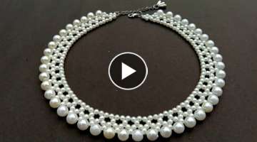 How To Make Pearl Necklace//Designer Necklace// Useful & Easy