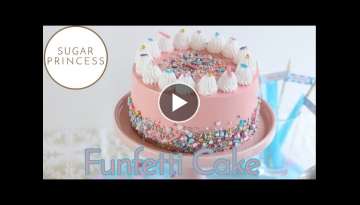 Wunderhübsche, einfache Konfetti Geburtstagstorte / Funfetti Cake | Rezept von Sugarprincess