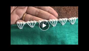 Needle Lace Embroidery - DIY Craft Idea - Simple Way To Decorate Your Dresses Pearls Edging