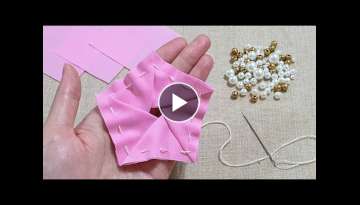 Super Easy Flower Craft Idea with Fabric - Hand Embroidery Designs - Amazing Trick -Sewing Hack -...