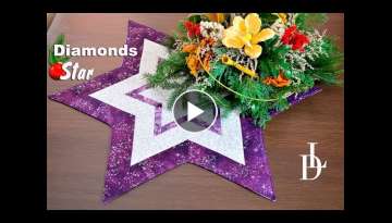 Patchwork Diamonds Star - Vánoční ubrus