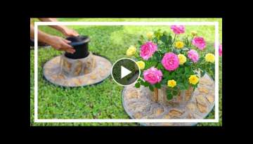 Canteiro de flores para mini rosas / Artesanato com cimento / Ideias para jardim