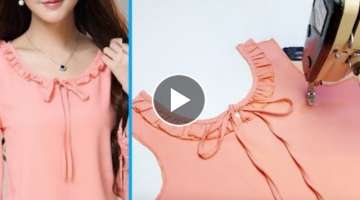 Great tips for sewing lovers, Latest & easy neck design frill collar for kurti cutting and stitch...