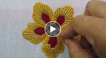 Hand Embroidery Beads Work, Flower Embroidery with Beads