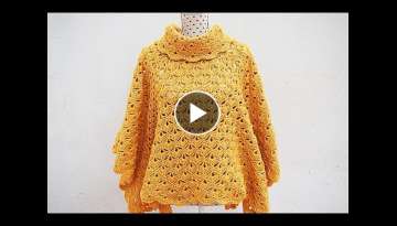 Poncho o capa de mujer a crochet MAJOVEL muy fácil y rápido #crochet #ganchillo #fácil