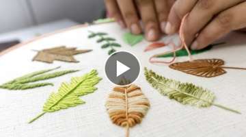 HAND EMBROIDERY FOR BEGINNERS: 10 Types of Leaves