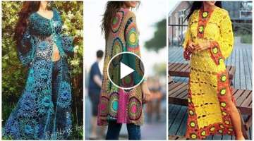 Shrug style dress || long jackets for women’s || crochet dress || crochet jackets for girls ||