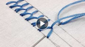 hand embroidery Plaited Fly Stitch | basic hand embroidery tutorial