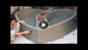 Garden Designs | Setup 2 in 1 Heart Aquarium with Cement and Brick