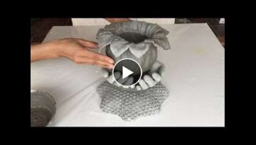 Ideas For Making Cement Pots From Gloves And Cloth /// Garden Decoration