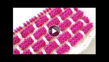 Şişle Tuğla Desen Örgü / Brick Knit Pattern