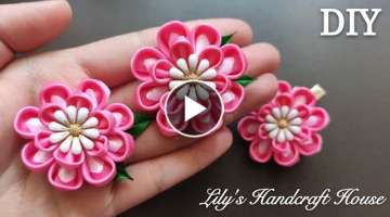 DIY ribbon flower /手作/Mk/Flor de fita