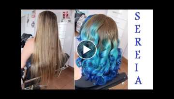 Cabelo de Sereia Degrade de (Azul) Ombre Hair Colorido por Rafael Secolin