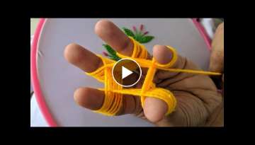 Amazing Hand Embroidery flower design trick| Very Easy Hand Embroidery flower design idea
