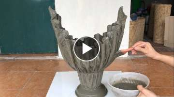 Make Flower Pots From Fabric And Cement / Ideas For Garden Decoration