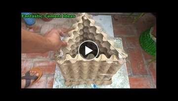Creative Cement Pots And Egg Trays - DIY Cement Pot Making At Home