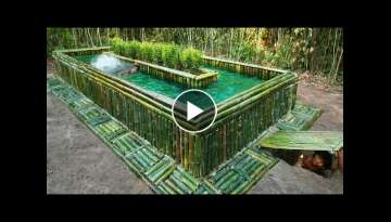 Build Technologically Modern Forest Bamboo Swimming Pool With Garden On Underground House