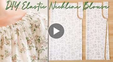 DIY Elastic Neckline/Off The Shoulder Top | Beginner Friendly Sewing Projects