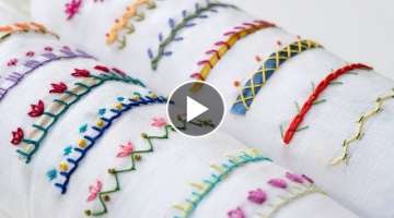14 Hand Embroidery Borders for Beginners | Basic Embroidery Stitches