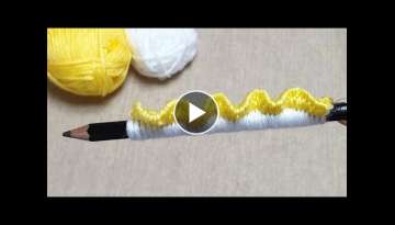 It's so Beautiful !! How to make Flower with Pencil and thread - Woolen flower decor idea
