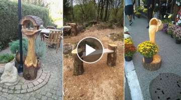 Unique Furniture Made From Tree Stumps And Logs | garden ideas