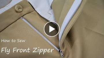 How to sew a fly front zipper on trousers
