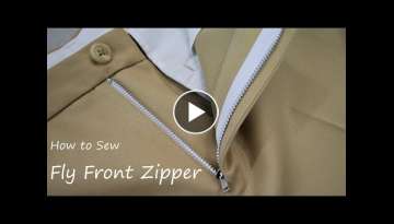 How to sew a fly front zipper on trousers