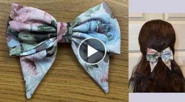 Sailor Hair Bow Tutorial - DIY How to Make a Fabric Bow, Hair Accessories, Hair Clip, Lazos de te...