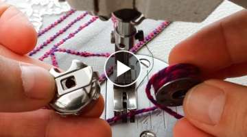 Sewing Tips And Tricks | Beautiful Sewing Machine Embroidery Border Design | Bobbin Design