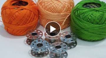 Hand Embroidery:New Amazing Trick Make Flower With Sewing Machine Bobbin,All Over Design Part 2
