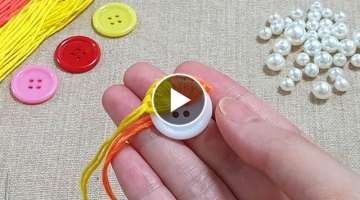 Amazing Hand Embroidery flower design trick.Very Easy Hand Embroidery Button flower idea:Kurti,Su...