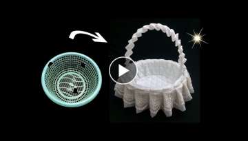 ✳️How to make a Beautiful Basket from an Old Basket - Removable for Cleaning