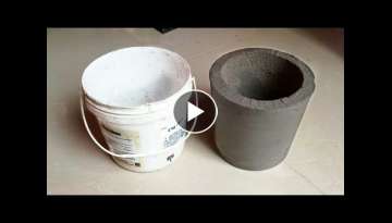 How to make beautiful cement pot at home || cement art || cement ka gamla ghar per kaise bnaye.