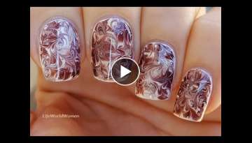Melted CHOCOLATE NAIL ART ~ Elegant Brown Needle Nails Design For Anytime