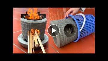DIY - Making Firewood Stoves From Trash Can Mold